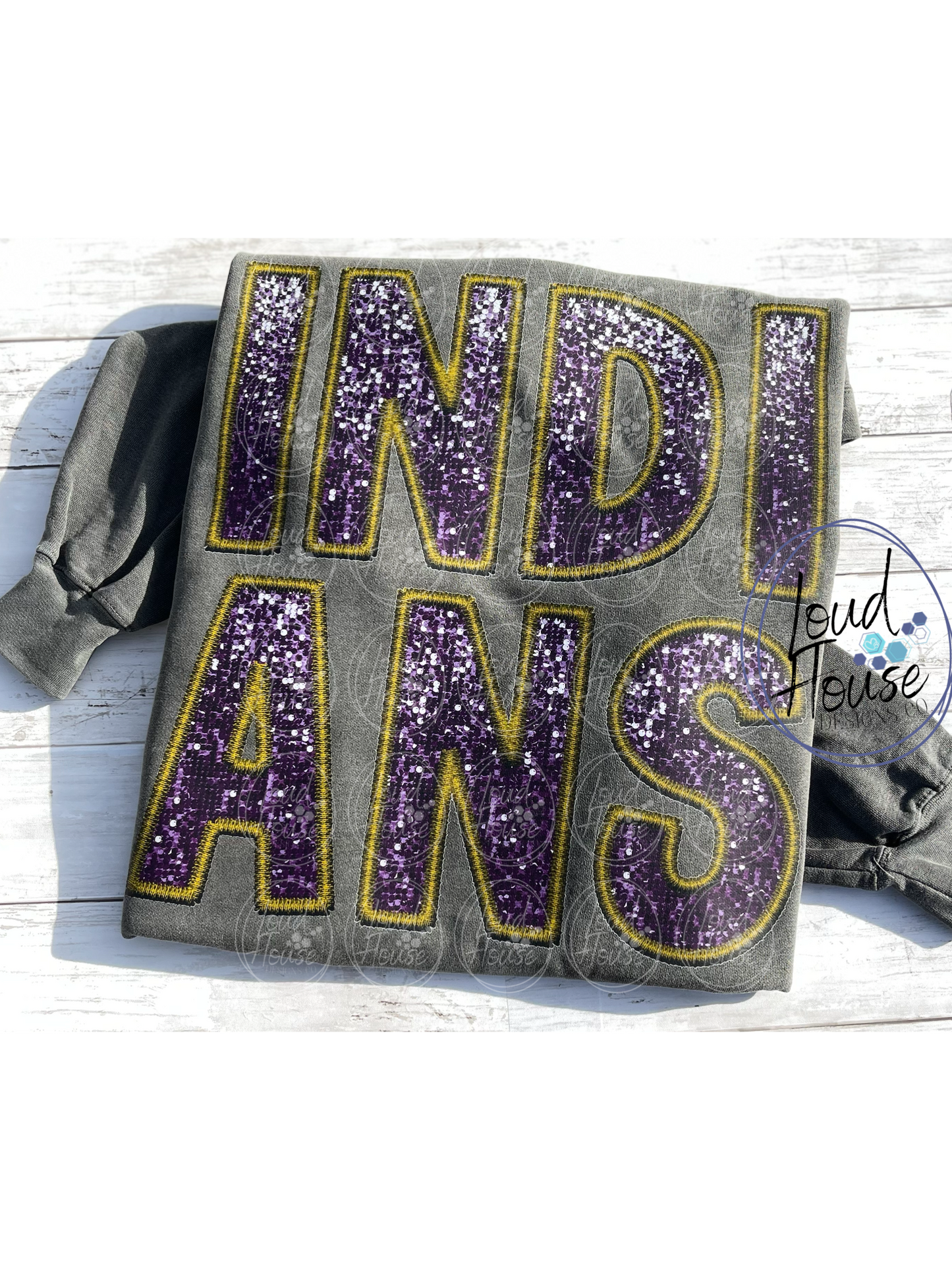 Faux Sequin & Embroidery Team Spirit