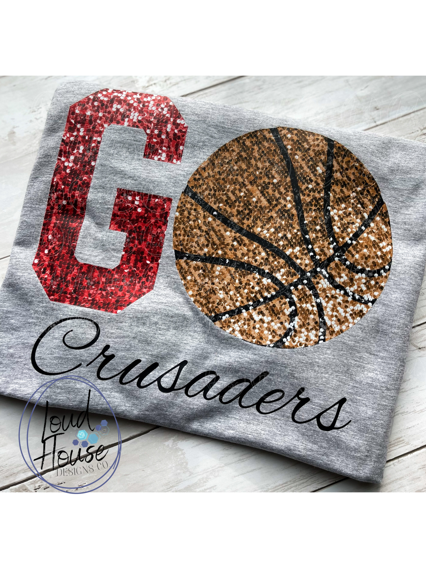 Faux Sequin & Embroidery Team Spirit